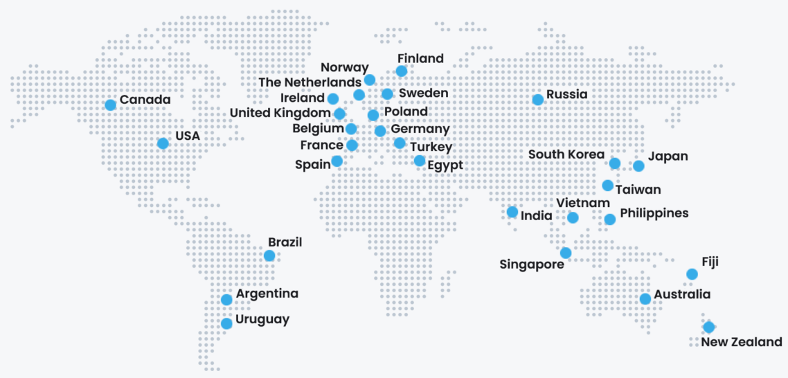 Global clients map